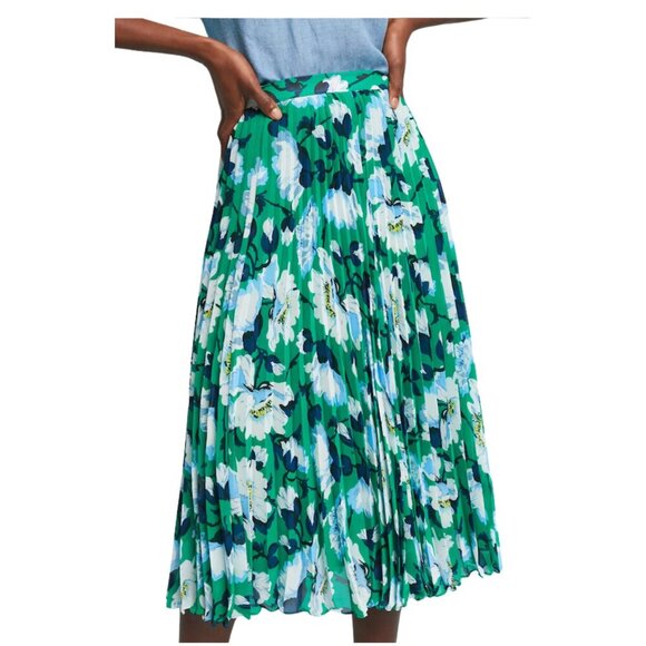 Anthropologie Maeve Roseanna Striped-Pleated Midi Floral Skirt - Picture 3 of 4